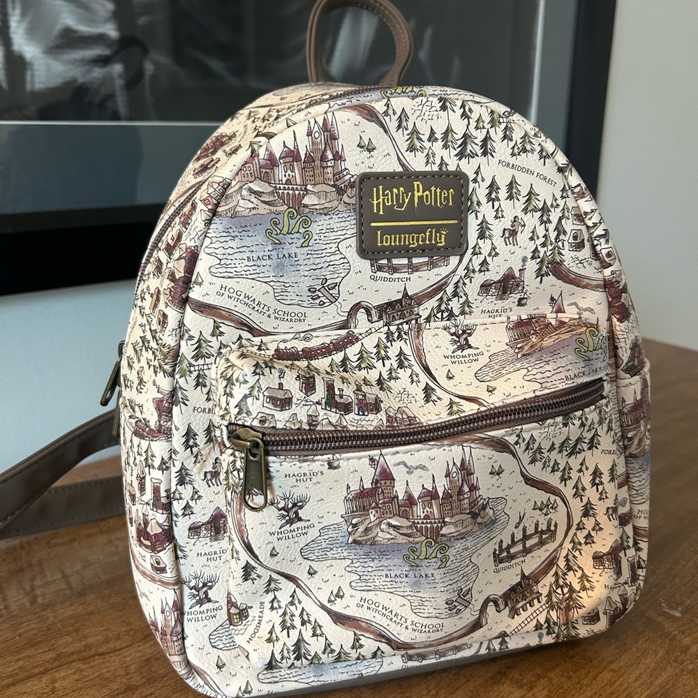 Loungefly Harry Potter Map Backpack - Cream and Brown